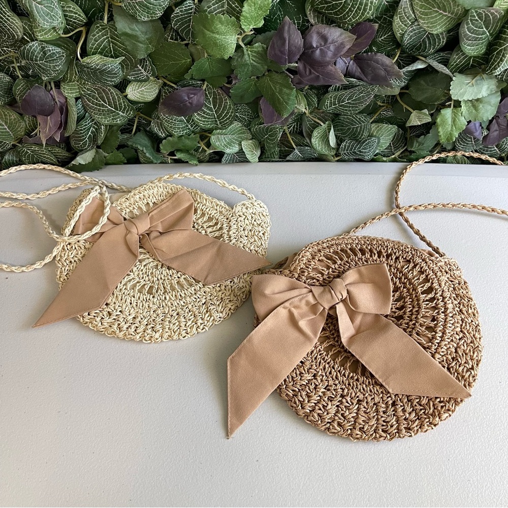 Straw Crossbody Round Bag Summer Beach Fashion Boho Weaving Shoulder bag Women